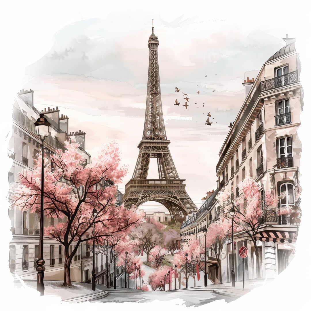 10 Vintage Paris Clipart Paris Postcard Image High Quality JPG 