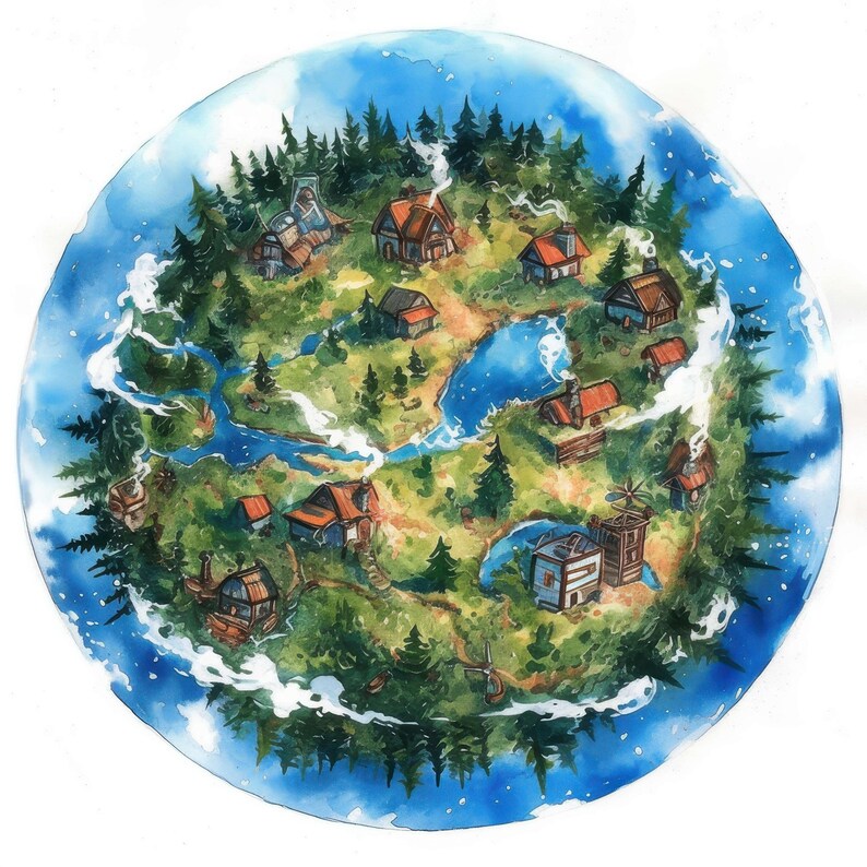 14 Miniature Planet Clipart, Little Planet Earth, Printable Watercolor Clipart, High Quality JPG, Commercial Use, Paper Craft, Junk Journals