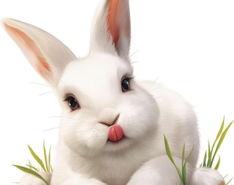 11 Fluffy Bunny Clipart Set, Adorable Rabbit Illustrations, Printable Watercolor Clipart, High Quality JPG, Digital Download, Commercial Use