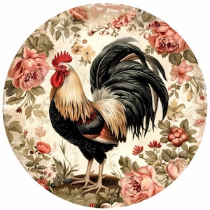 13 Floral Rooster Watercolor Clipart Bundle, Vintage Rooster Illustrations, Printable clipart, High Quality JPGs, Paper craft, junk journals