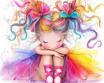 15 Bundle décalé de clipart fille de ballet, éphémères fantaisistes, clipart ballerine aquarelle imprimable, JPG de haute qualité, téléchargement numérique, créations artisanales