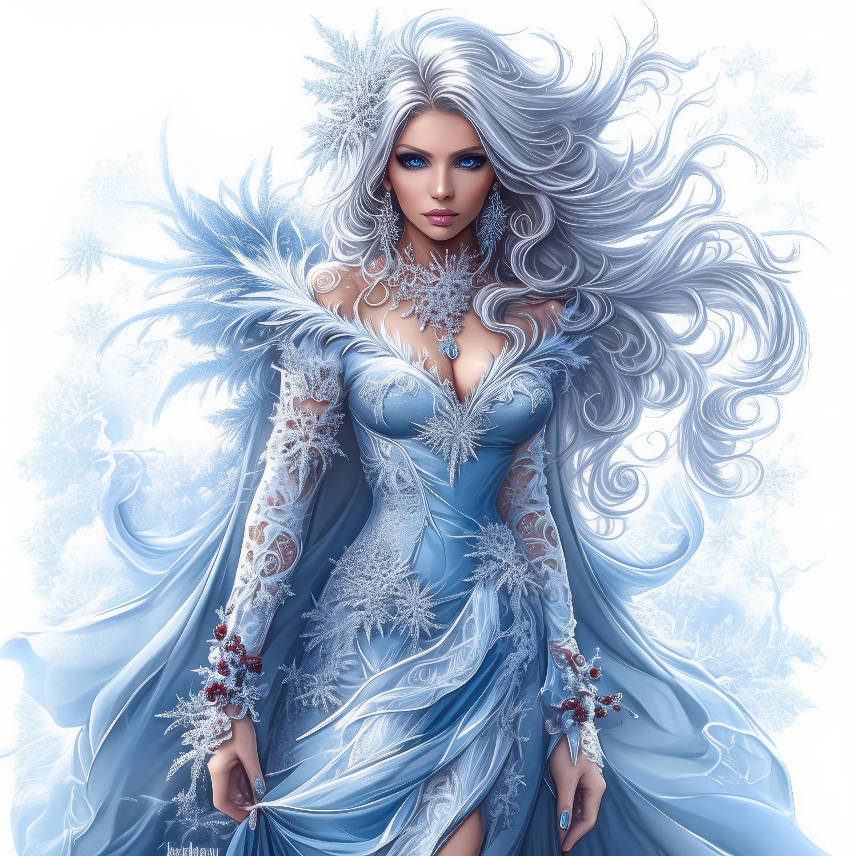 Snow Princess Design 12 Snow Princess Clipart Bundle, Winter Princess Prints Illustrations ...