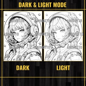 Anime Space Girls Manga 75 Coloring Page Book, Astronaut Anime Coloring Pages for Adults and Kids, Instant Download, Printable PDF & JPG