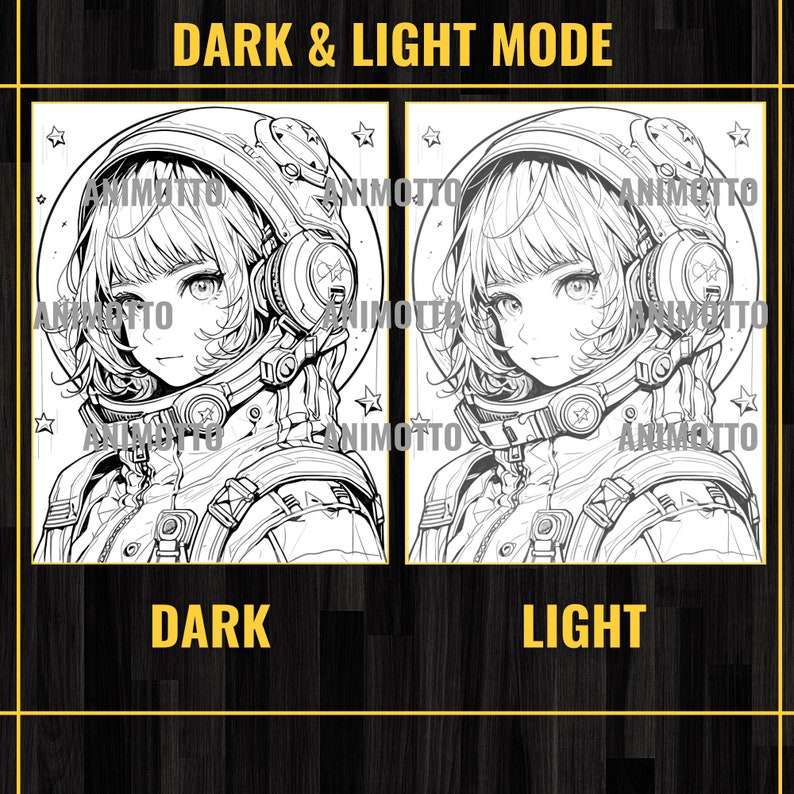 Anime Space Girls Manga 75 Coloring Page Book, Astronaut Anime Coloring Pages for Adults and Kids, Instant Download, Printable PDF & JPG