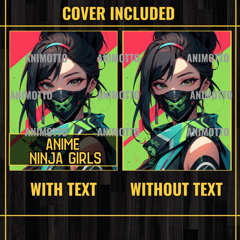 Anime Ninja Girls Manga 70 Coloring Page Book, Fantasy Anime Coloring Pages for Adults and Kids, Instant Download, Printable PDF & JPG