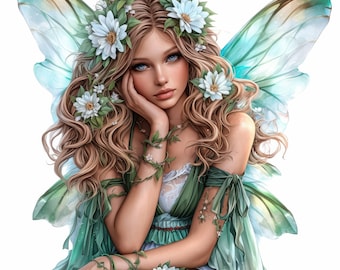 11 Forest Fairies Set 2 Clipart Bundle, Fantasy Illustrations, Printable Watercolor clipart, High Quality JPGs, Paper crafts, junk journals