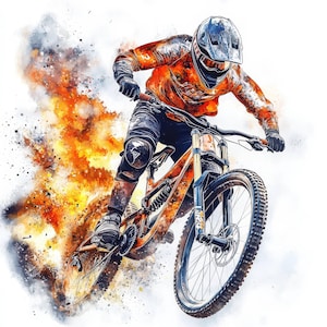 Bundle de 16 cliparts BMX, vélo de BMX fougueux, coureur de BMX, clipart aquarelle imprimable, fichiers JPG de haute qualité, téléchargement numérique, créations en papier, journaux