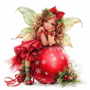 11 Bundle de cliparts féerique de Noël original, image fantastique fantaisiste, clipart aquarelle imprimable, JPG de haute qualité, créations en papier, journal indésirable