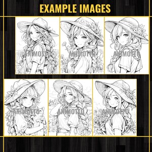 Anime Farmer Girls Adult Coloring Book 75 Handsome Coloring Pages,Grayscale Cowgirl Anime Manga Coloring Page,Instant Download,Printable PDF