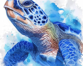 16 Ocean Turtle Clipart Bundle, Turtle in Ocean Illustrations, Printable Watercolor Clipart, High Quality JPG, Paper craft, Junk Journals