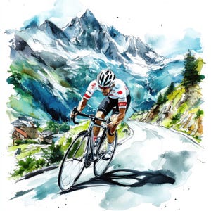 18 man fietsen clipartbundel, afdrukbare aquarel fietsen sportillustraties, hoge kwaliteit jpg's, digitale download, papierkunst, tijdschriften