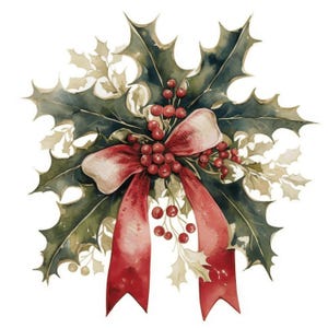 26 Vintage Christmas Decor Clipart Bundle, Printable Watercolor Clipart, High Quality JPGs, Digital Download, Commercial Use, Junk Journals