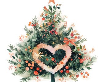 20 minimalistische Weihnachtsbaum-Clipart-Set, druckbare Aquarell Cliparts, hochwertige JPG-Dateien, digitaler Download, kommerzielle Nutzung