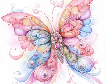 Paquete de 13 imágenes prediseñadas de mariposas coloridas, imágenes de mariposas de verano, imágenes prediseñadas de acuarela imprimibles, JPG de alta calidad, manualidades de papel, diarios basura