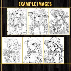 Anime Farmer Girls Adult Coloring Book 75 Handsome Coloring Pages,Grayscale Cowgirl Anime Manga Coloring Page,Instant Download,Printable PDF