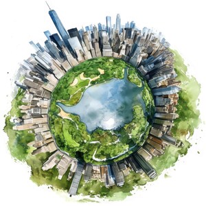 14 Miniature Planet Clipart, Little Planet Earth, Printable Watercolor Clipart, High Quality JPG, Commercial Use, Paper Craft, Junk Journals