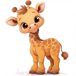 15 Cartoon Giraffes Clipart Bundle, Cute Giraffe Illustrations, Printable Watercolor Clipart, High Quality JPG, Paper craft, Junk Journals