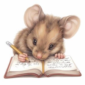 10 Writing Mice Clipart Bundle, Cute Mouse Images Illustrations ...
