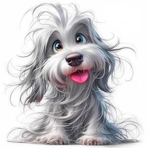 13 Lustige Hunde Clipart Bundle, zerfetzte Hunde Tiere Kartenherstellung, hochwertige JPG, druckbare Aquarell Cliparts, Papiermodelle, Junk Journals