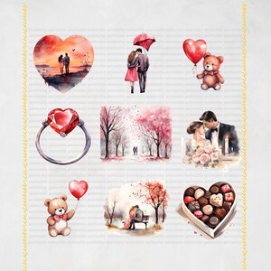 Watercolor Valentine's Day Clipart Bundle | Red Roses Clipart Images ...