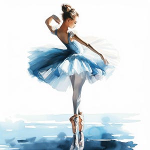 15 Dancing Ballerina Clipart Bundle, Ballet Girl Illustrations, Printable Watercolor Clipart, High Quality JPG, Paper craft, Junk Journals