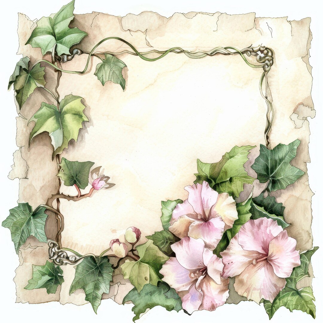 10 Vintage Paper Flowers Clipart Bundle, Antique Paper, Watercolor ...