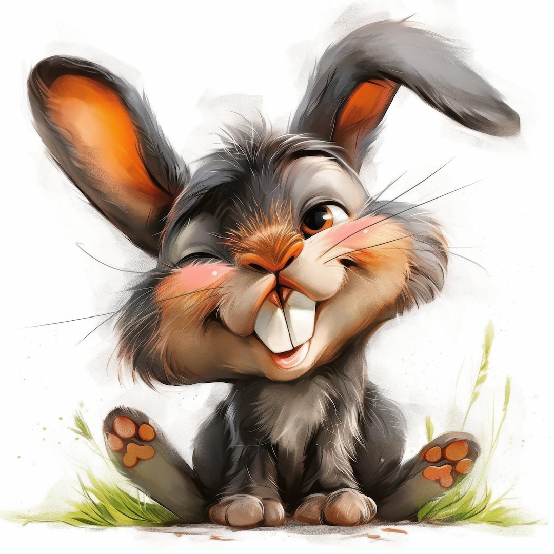 10 Funny Hare Clipart Bundle, Adorable Hare Images Illustrations