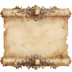 14 Fantasy Scrolls clipartbundel, middeleeuwse papierillustraties, afdrukbare aquarel clipart, hoge kwaliteit JPG, Paper Craft, Junk Journals