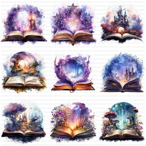 Watercolor Fantasy Books Clipart | Fantasy Graphics, Fairytale and ...