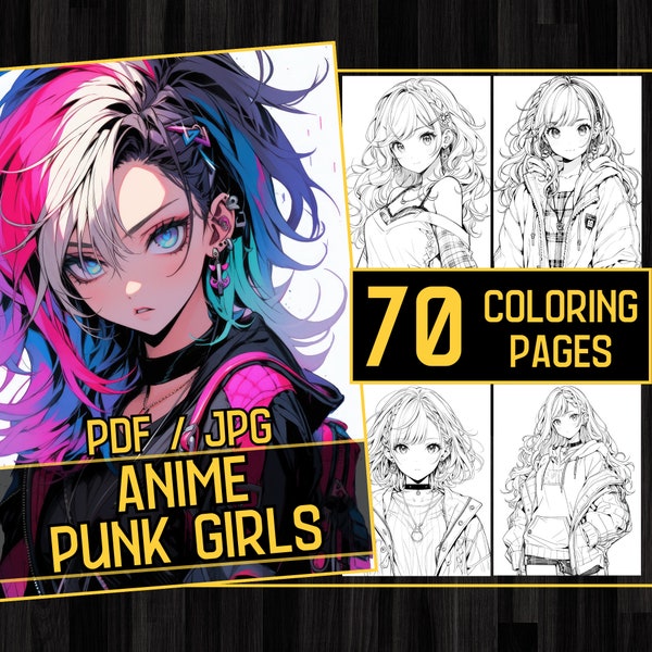 Punk Coloring Pages Etsy