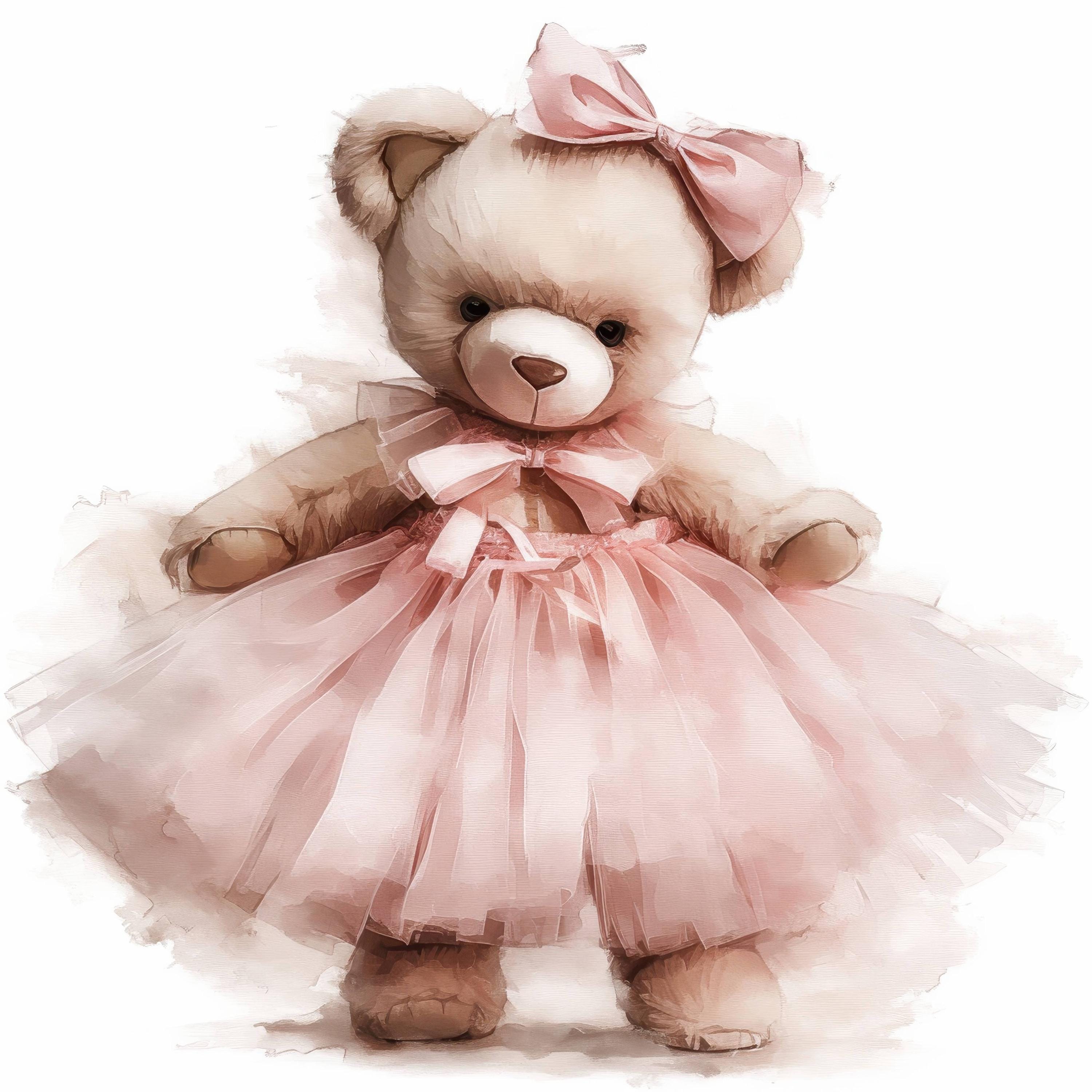 20 Ballerina Bear Clipart Bundle, Printable Watercolor Teddy ...