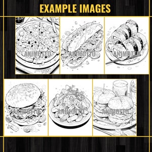 Delicious Foods Adult Coloring Book 60 Fast Food Coloring Pages,Grayscale Yummy Tasty Food Coloring,Instant Download,Printable PDF & JPG