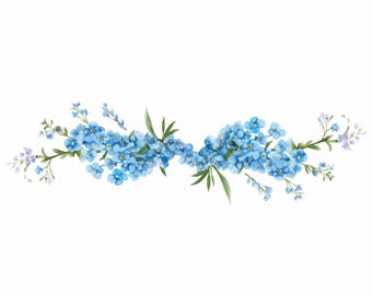 12 Blue Wildflowers Clipart Bundle, Printable Watercolor Floral Image Clipart, High Quality JPG, Paper craft, Digital Download, Junk Journal