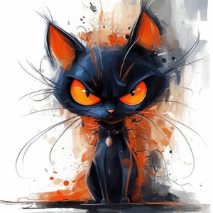 11 Cartoon Evil Cat Clipart Bundle, Grumpy Kitten Illustrations ...