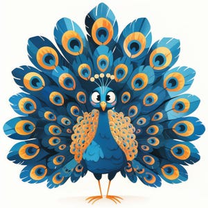 15 Beatiful Cartoon Peacocks Clipart Bundle, Peacock Illustration, Printable Watercolor clipart, High Quality JPG, Paper craft, Junk Journal