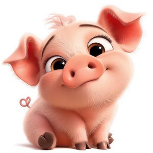 13 süße Baby Ferkel Clipart Bundle, druckbare Aquarell Kinderzimmer Schwein Bilder Illustrationen, hochwertige JPGs, Junk Journals, Papiermodelle