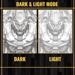 Mech Warrior Robots 35 Coloring Page Book, Adults Kids Instant Download ...