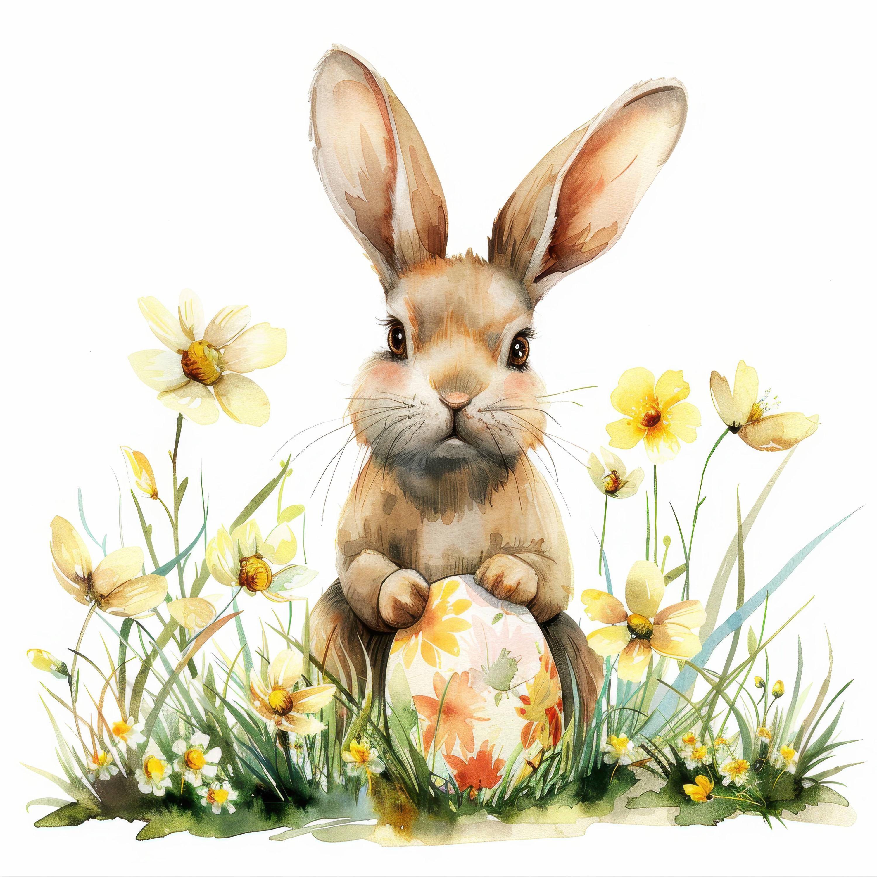 14 Easter Bunny and Egg Clipart Bundle, Easter Clipart, Printable ...