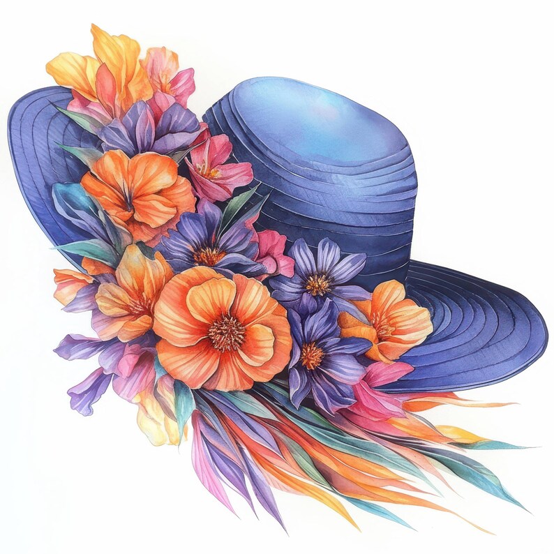 10 Spring Hat Clipart Bundle, Summer Hat Prints Illustrations ...