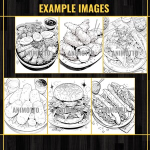 Delicious Foods Adult Coloring Book 60 Fast Food Coloring Pages,Grayscale Yummy Tasty Food Coloring,Instant Download,Printable PDF & JPG