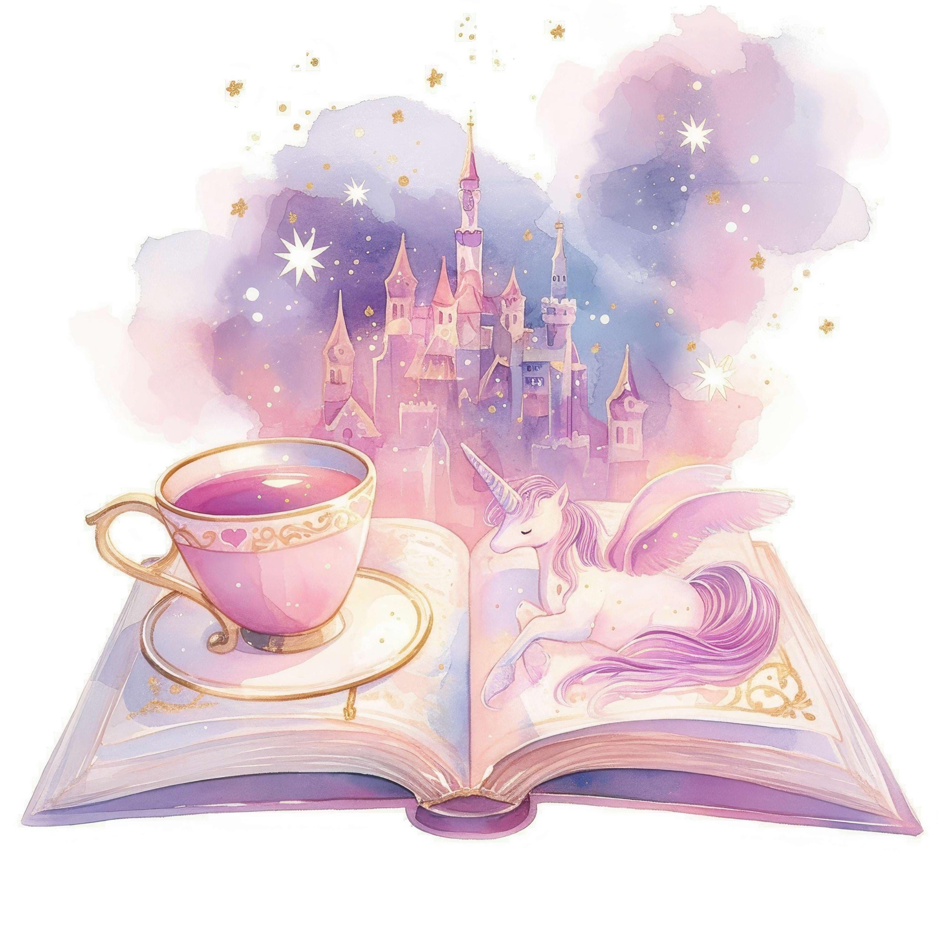 15 Enchanted Storybook Clipart, Printable Watercolor Fairy Book Clipart ...