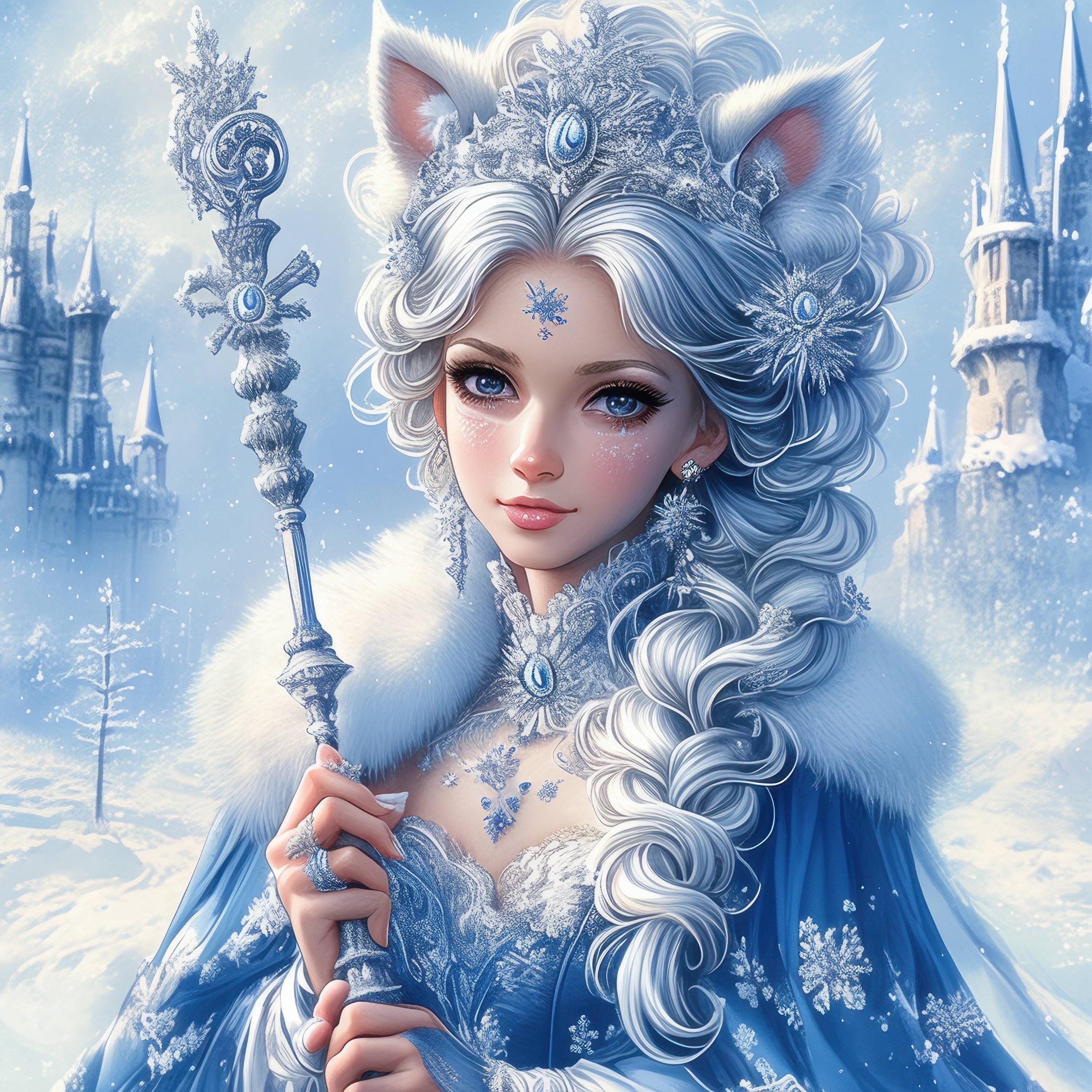Snow Princess Design 12 Snow Princess Clipart Bundle, Winter Princess Prints Illustrations ...