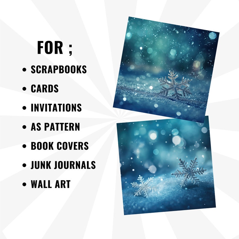 Snow Bottom Paper Printable Winter Snowflakes Digital Paper, Winter Digital Background ...