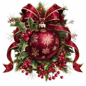 Pacote de clipart de 20 bolas de Natal vermelhas, ilustração em aquarela para impressão, JPG de alta qualidade, download digital, artesanato em papel, diário de lixo