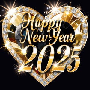 Lot de 14 cliparts Happy New Year 2025, illustrations d'images d'étiquettes aquarelle 2025 imprimables, JPG de haute qualité, journal indésirable, créations en papier