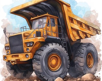 17 Construction Vehicles Clipart Bundle, Crane Illustrations, Printable Watercolor Clipart, High Quality JPG, Paper craft, Junk Journals