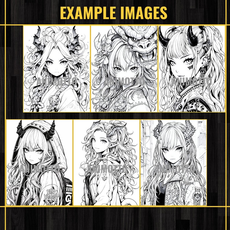 Anime Devil Girls Adult Coloring Book 80 Devil Coloring - Etsy