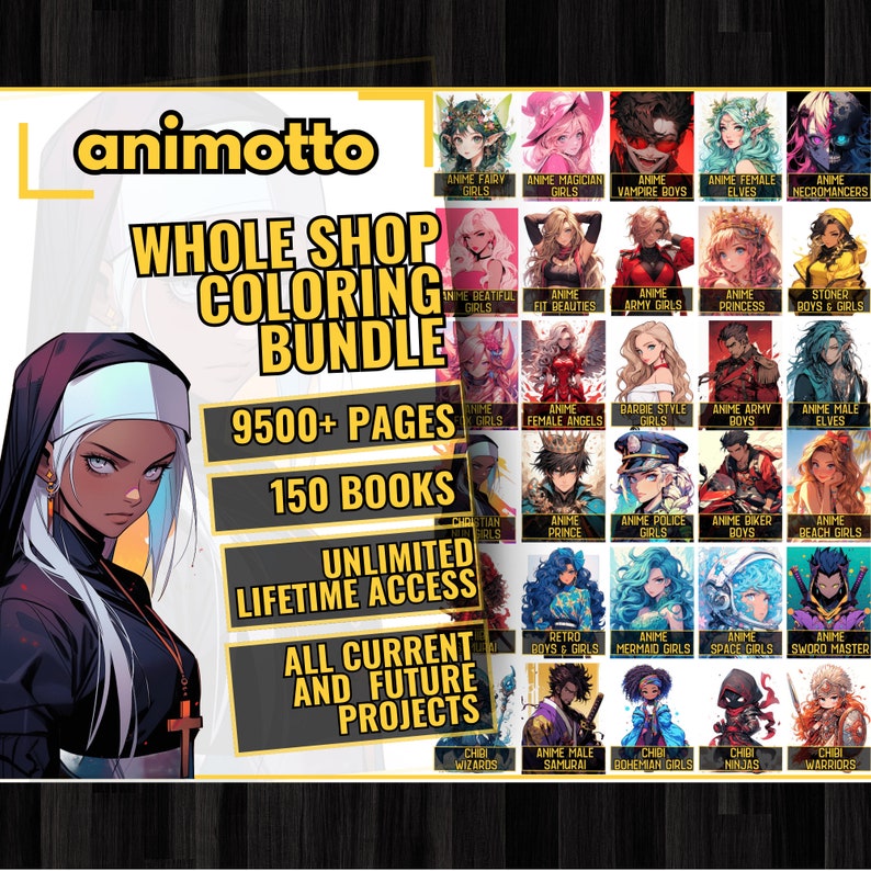 Coloring Book Whole Shop Bundle, 9500+ Coloring Pages Bundle, Anime Coloring Book, Grayscale Coloring Book, Adult & Children Coloring Pages