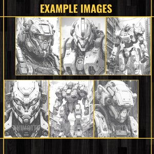 Mech Warrior Robots 35 Coloring Page Book, Adults Kids Instant Download ...