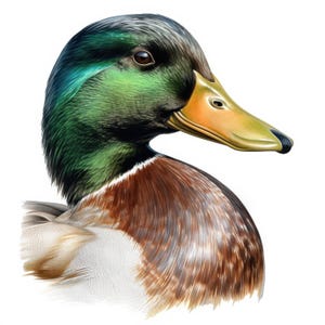 12 Mallard Duck Clipart Bundle Set 2, Duck Portrait Illustrations, Printable Watercolor Clipart, High Quality JPG, Paper craft, Junk Journal